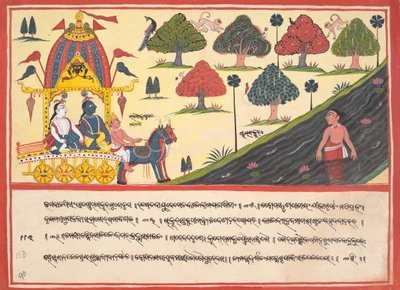 Krishna en Balarama bij een Rivier: Pagina uit een Verspreide Bhagavata Purana... door Unbekannt