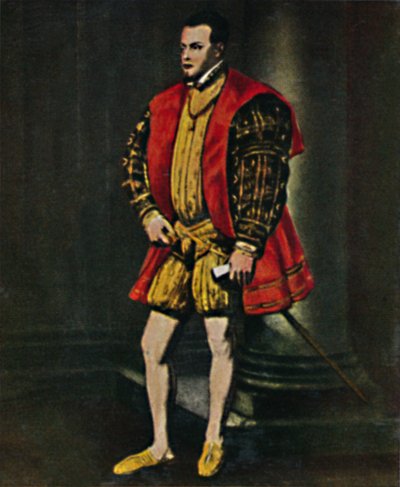 Koning Filips II van Spanje 1527-1598 - Schilderij van Titiaan, 1934 door Unbekannt