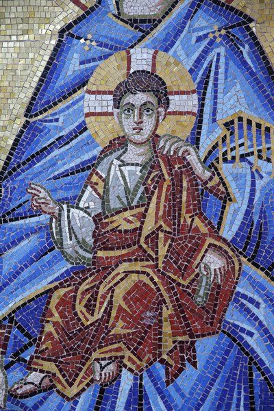 Kykkos-klooster, Cyprus. Mozaïekdetail. Jezus als kind, Pedoulas, Cyprus door Unbekannt