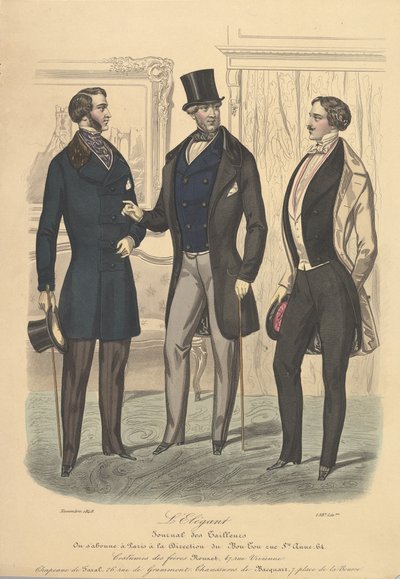 De elegante uit Journal des Tailleurs, 1848 door Unbekannt