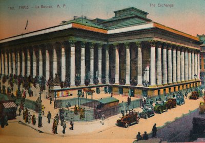 La Bourse, Parijs, ca. 1920 door Unbekannt