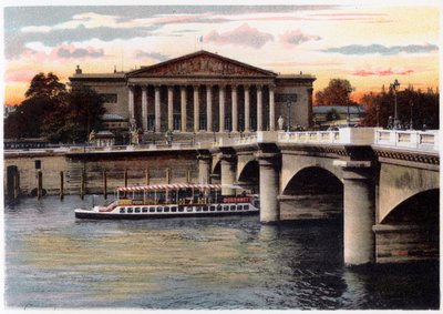 La Chambre des Députés en de Pont de la Concorde, Parijs, ca. 1900 door Unbekannt