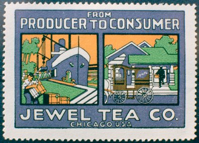 Etiket reclame voor de Jewel Tea Co van Chicago, VS door Unbekannt