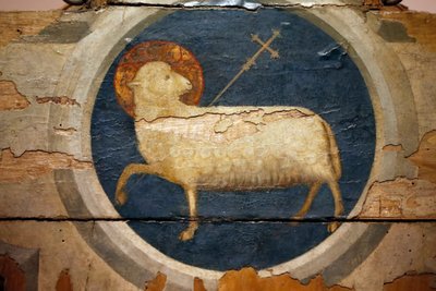 Lam van God geschilderd door Giotto. 14e eeuw. Padua. Italië door Unbekannt