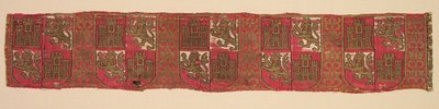 Lampas met heraldiek van Castilië en León, van een koninklijk christelijk gewaad, 1200-1325 door Unbekannt
