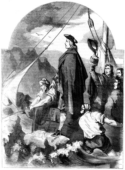 Landing van de Chevalier de St George in Schotland, 1715, 19e eeuw door Unbekannt