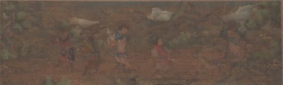 Landschapsschilderij van figuur in bosrijke omgeving door Unbekannt