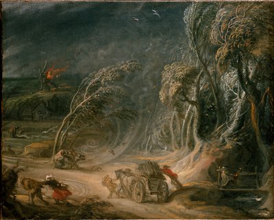 Landschap: een storm, 18e eeuw door Unbekannt