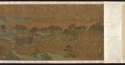 Landschap in blauw en groen, Ming of Qing-dynastie, 17e-18e eeuw door Unbekannt