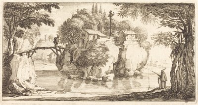 Landschap, in of na 1635 door Unbekannt