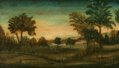 Landschap met Gebouwen, vierde kwart 18e eeuw door Unbekannt