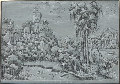 Landschap met een kasteel, 1544 door Unbekannt