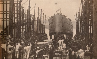 Lancering van H.M.S. Lion in augustus, 1910, ca. 1910, 1935 door Unbekannt