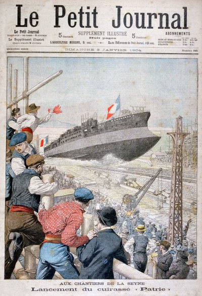 Lancering van het Franse slagschip Patrie, Toulon, december 1903 1904 door Unbekannt