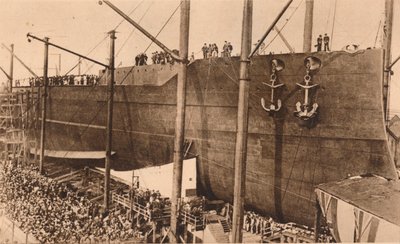 Lancering van het slagschip HMS Queen Elizabeth, 16 oktober 1913 door Unbekannt