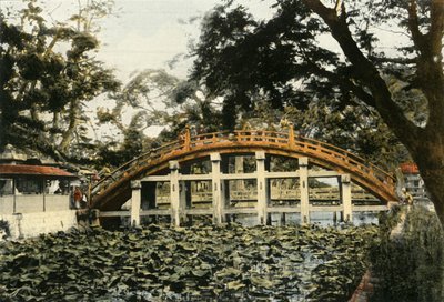 Le Pont Sumiyoshi A Osaka, Sumiyoshi-brug in Osaka, 1900 door Unbekannt