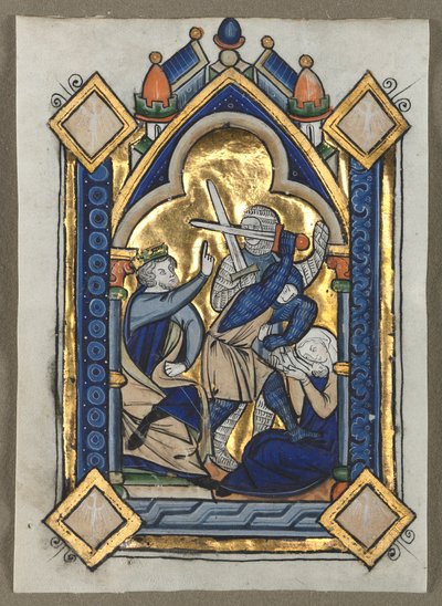 Blad uitgesneden uit een psalter: Kindermoord, ca. 1260 door Unbekannt