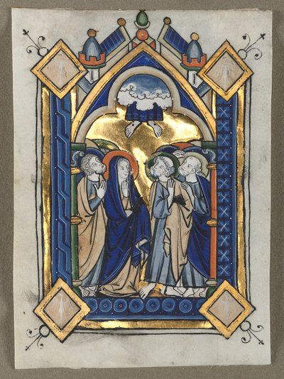 Blad uit een Psalter: De Hemelvaart, c. 1260 door Unbekannt