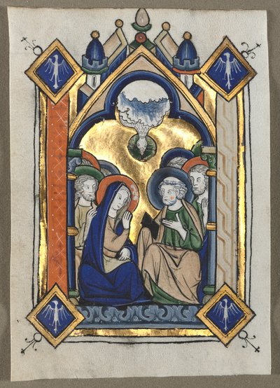 Blad Uitgesneden uit een Psalter: Pinksteren, ca. 1260 door Unbekannt