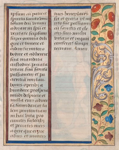 Blad uit een Getijdenboek: Tekst met Geïllustreerde Rand verso, c. 1510 door Unbekannt