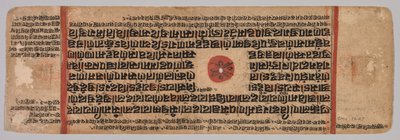 Blad uit een Jain-manuscript: Kalpa-sutra: Geboorte van Mahavira, folio 40 verso, ca. 1400 door Unbekannt
