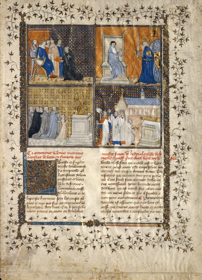 Blad uit een Manuscript van Valerius Maximus, Frans, ca. 1380-90 door Unbekannt