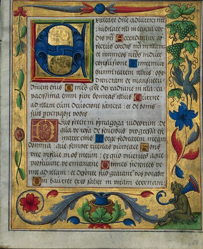 Blad uit een psalter en gebedenboek...1 van 3 uitgesneden bladeren door Unbekannt