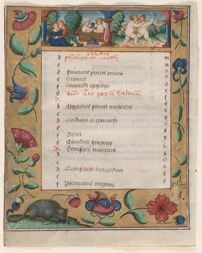 Blad uit een Psalter en Gebedenboek: Kalenderpagina met werkzaamheden (verso) door Unbekannt