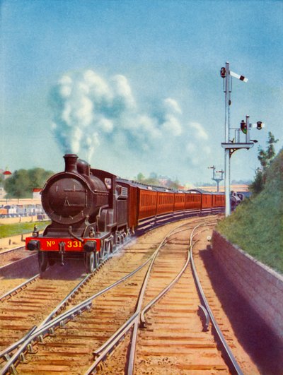 Vertrek uit Dublin. Great Southern Railways trein, getrokken door een 4-4-0 passagiersexpres, 1935 door Unbekannt