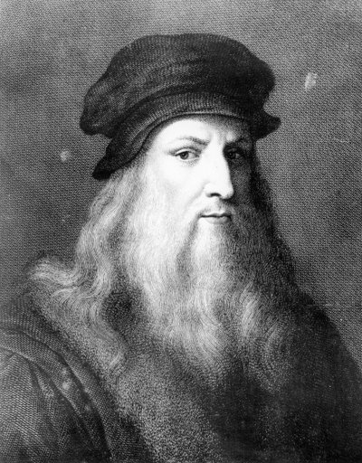 Leonardo da Vinci, Italiaanse kunstenaar, ingenieur, wetenschapper en uitvinder door Unbekannt