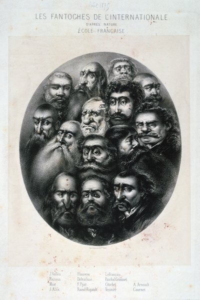Les Fantoches de LInternationale, karikatuur op de communisten. Frankrijk 19e eeuw door Unbekannt