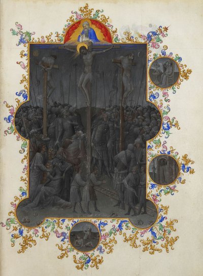 Les Très Riches Heures du duc de Berry, Folio 153r - De Dood van Christus door Unbekannt