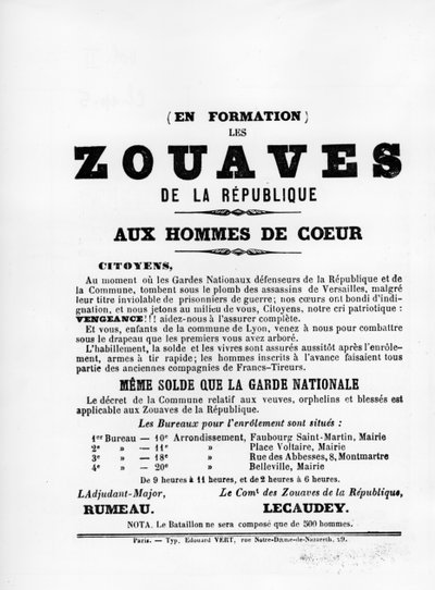 Les Zouaves, uit Franse Politieke posters van de Parijse Commune door Unbekannt