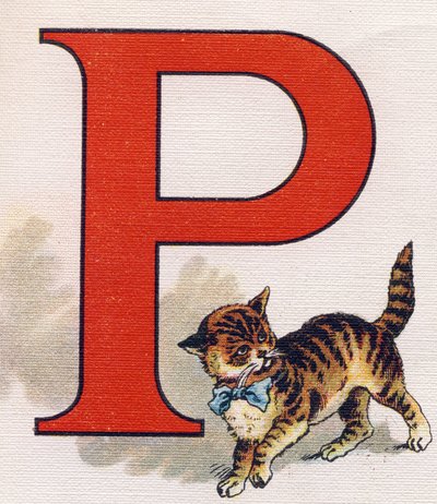 Letter P: katje. Gravure in "ABC L