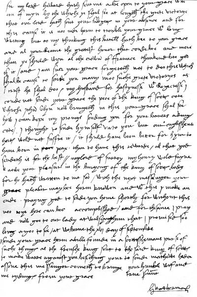 Brief van Katherine van Aragon als Regent, aan haar man, Koning Hendrik VIII in Frankrijk, waarin de Engelse overwinning op het Schotse leger bij Flodden en de dood van Koning James IV van Schotland wordt aangekondigd door Unbekannt