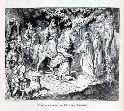 Liudolf smeekt om vergeving van zijn vader, 1882 door Unbekannt