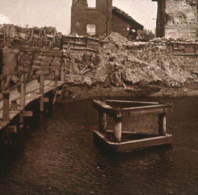 Sluiswachtershuis, Nieuwpoort, Vlaanderen, België, ca. 1914-1918 door Unbekannt