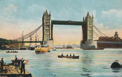 Londen - Tower Bridge, 1908 door Unbekannt