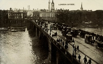 London Bridge, eind 19e-begin 20e eeuw door Unbekannt