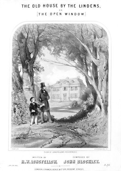 Longfellows huis, ca. 1880 door Unbekannt
