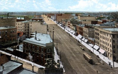 Kijkend naar het noorden langs Main Street, Winnipeg, Manitoba, Canada, c1900s door Unbekannt