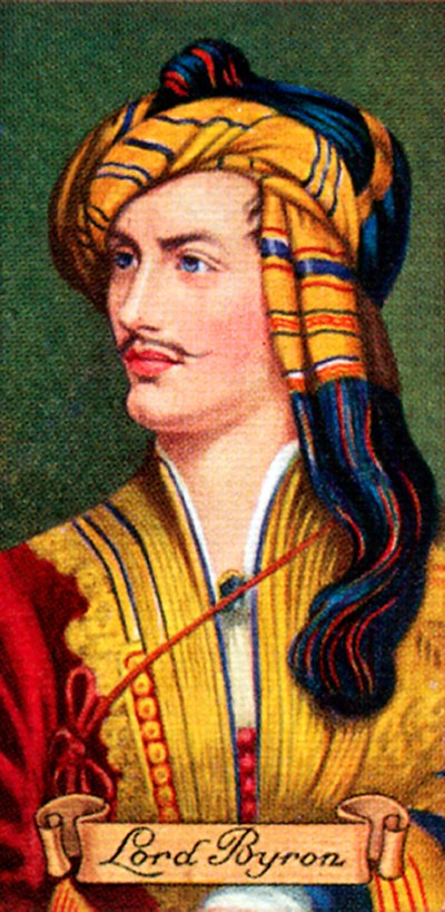 Lord Byron, uit een serie sigarettenkaartjes, 1935 door Unbekannt