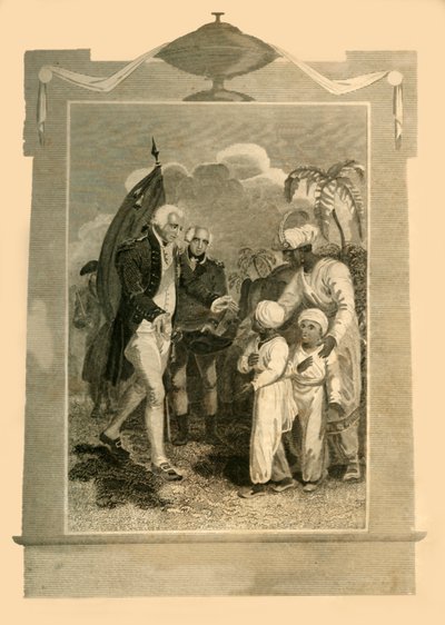 Lord Cornwallis ontvangt de Zonen van Tippoo Saib, ca. 1780s, 1816 door Unbekannt