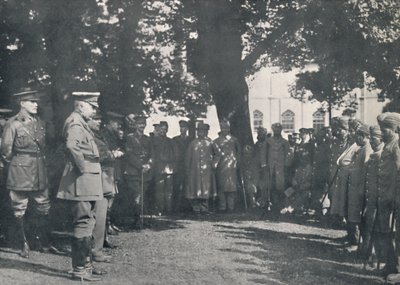 Lord Kitchener spreekt Indiase patiënten toe, 20 juli 1915 door Unbekannt
