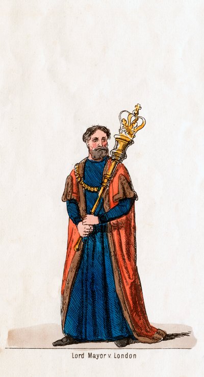 Burgemeester van Londen, kostuumontwerp voor Shakespeares toneelstuk, Henry VIII, 19e eeuw door Unbekannt