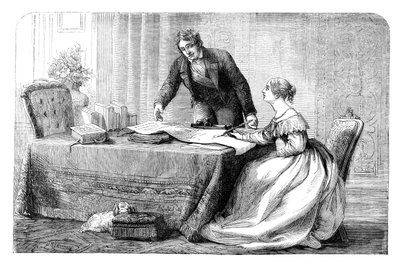 Lord Melbourne onderwijst een jonge koningin Victoria, 1837 ca. 1895 door Unbekannt