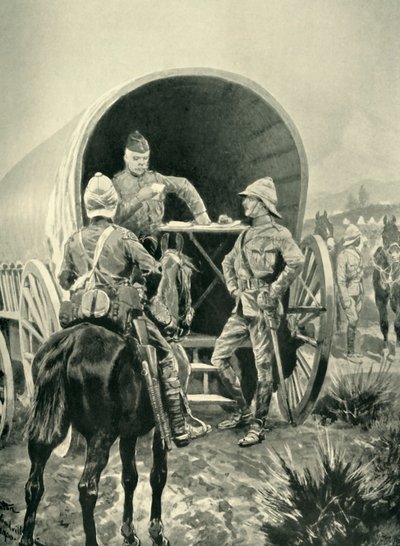 Lord Roberts schrijft verslagen in de transportwagen waarin hij sliep, 1901 door Unbekannt