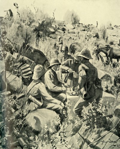 Lord Roberts en Staf tijdens de Lunch op de Veldt, 1901 door Unbekannt