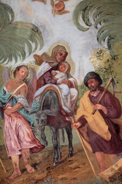 Loreto kerk fresco: de vlucht naar Egypte Praag Tsjechië door Unbekannt