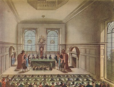 Loterijtrekking in Coopers Hall, 1809, 1948 door Unbekannt